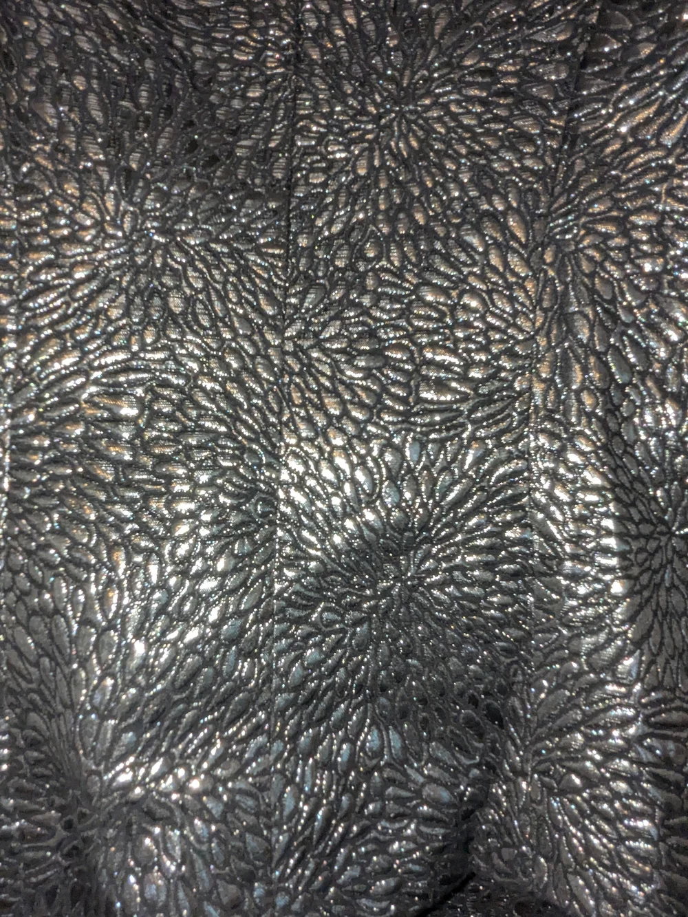 Ashro Metallic Black and Silver Textured Skirt Suit Set
